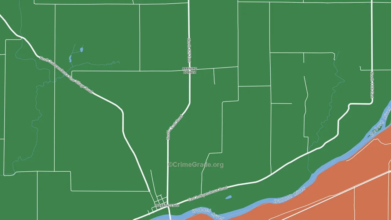 Independence, IN Map of Robbery Rates