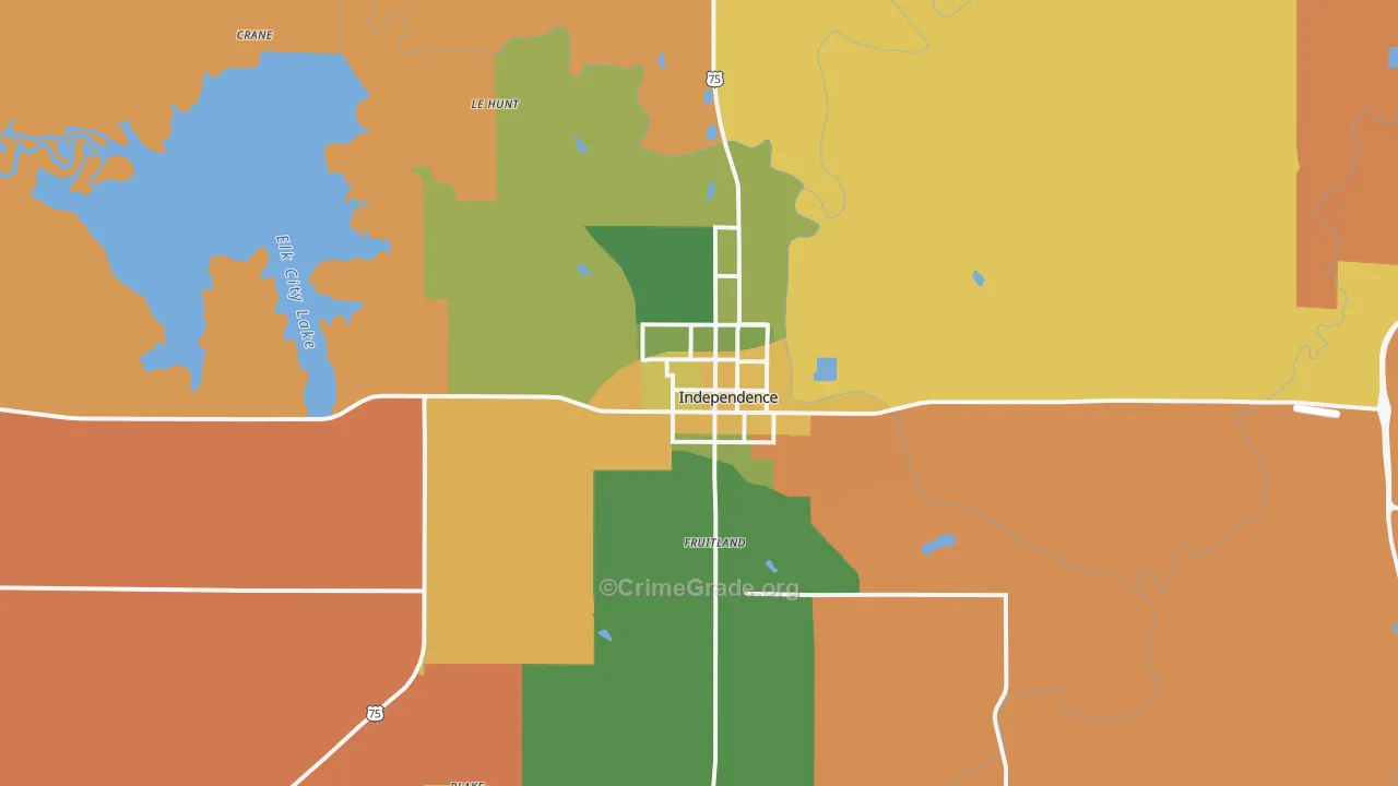 Independence, KS Map of Robbery Rates