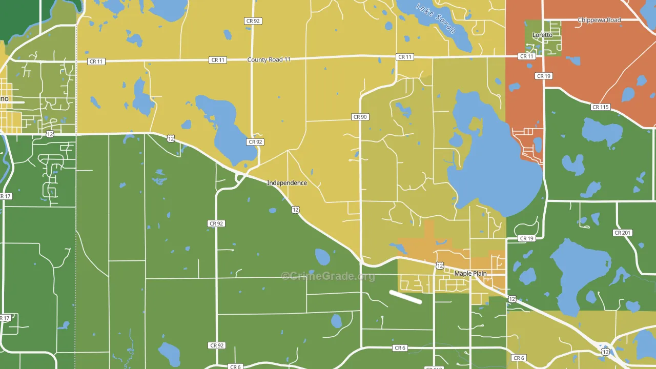 Independence, MN Map of Robbery Rates