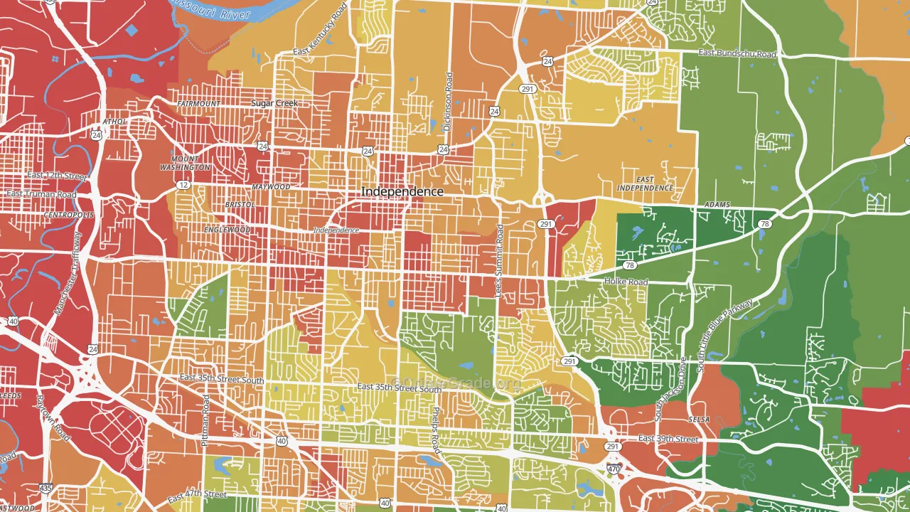 Independence, MO Map of Robbery Rates