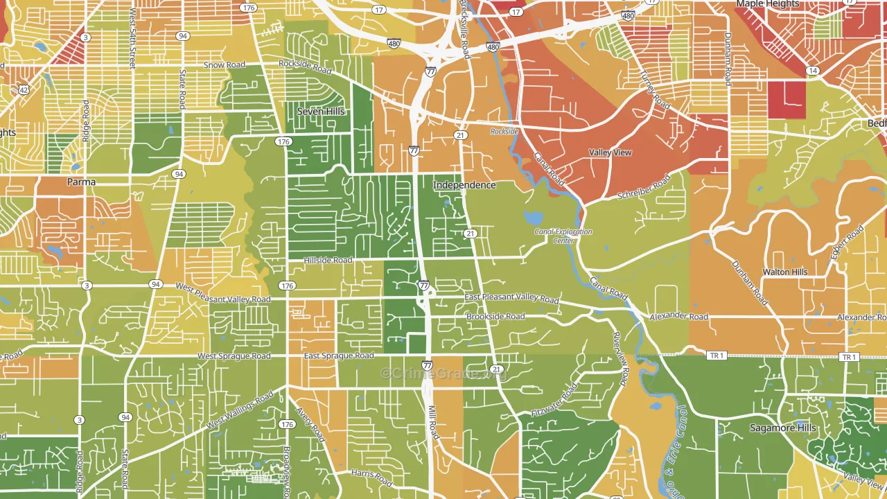 Independence, OH Map of Robbery Rates
