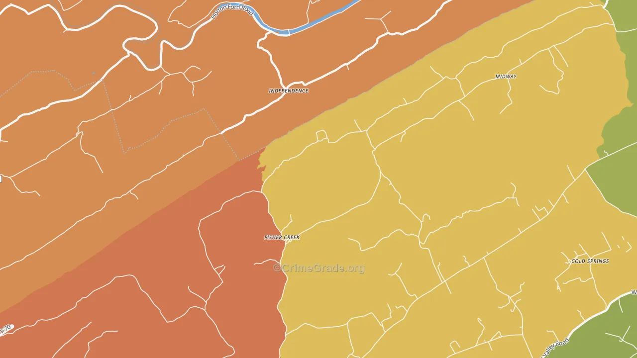 Independence, TN Map of Robbery Rates