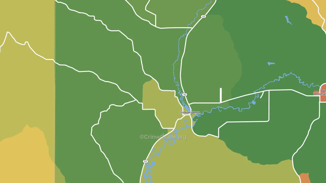 Independence, WI Map of Robbery Rates