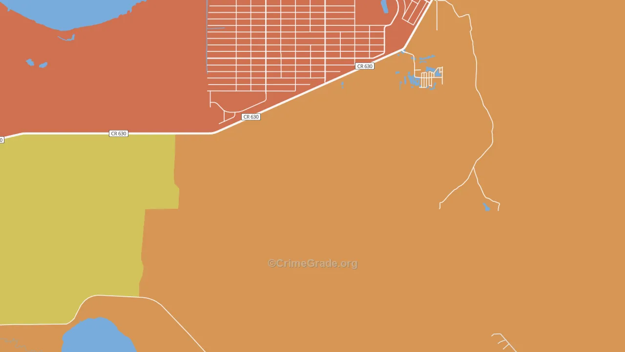 Indian Lake Estates, FL Map of Robbery Rates