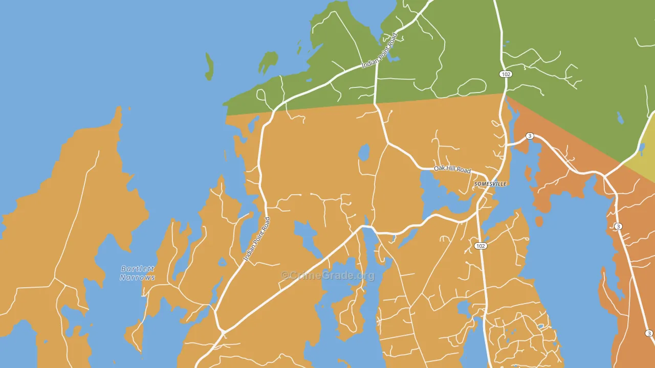 Indian Point, ME Map of Robbery Rates
