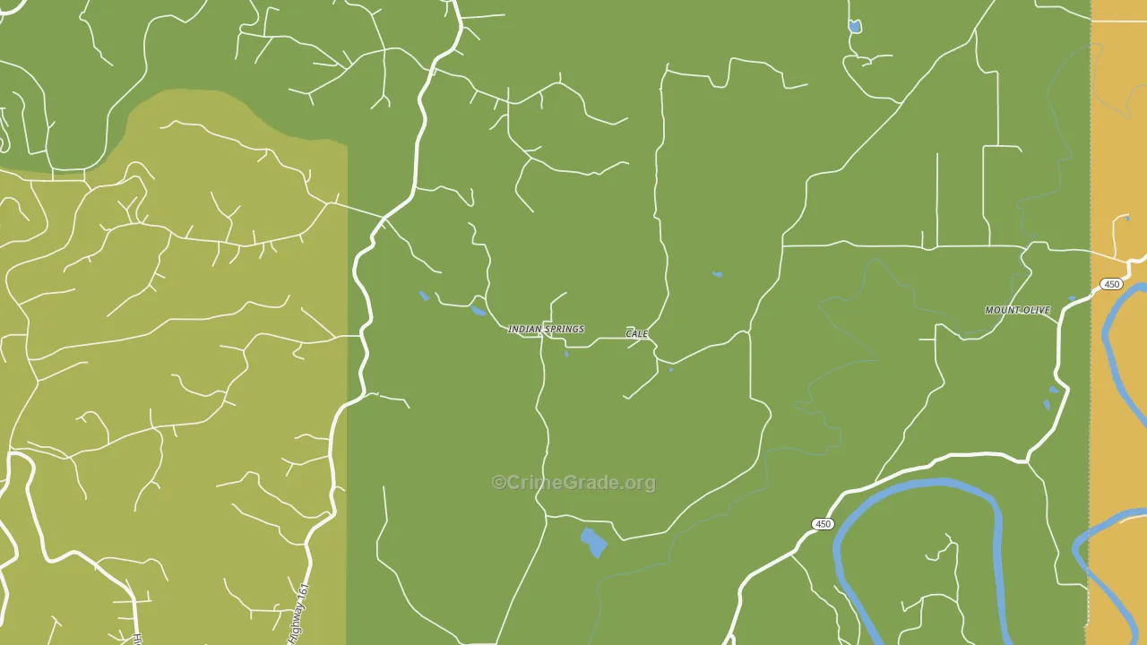 Indian Springs, IN Map of Robbery Rates