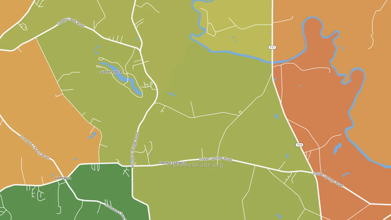Indian Springs, NC Map of Robbery Rates