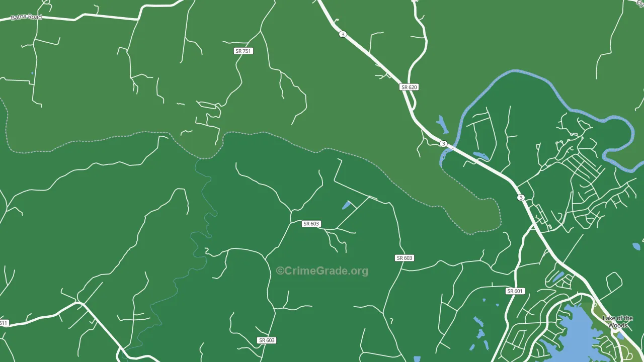 Indian Town, VA Map of Robbery Rates