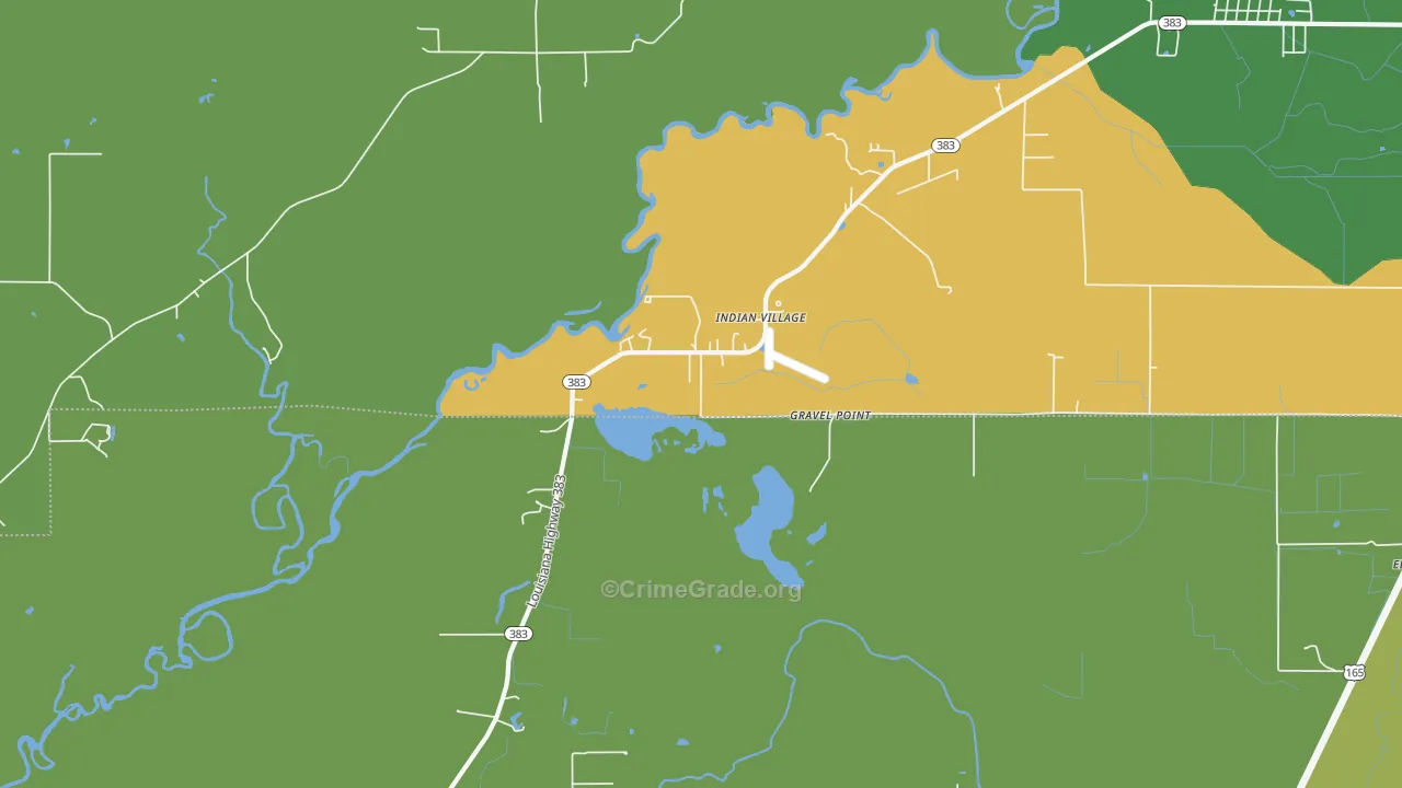 Indian Village, LA Map of Robbery Rates