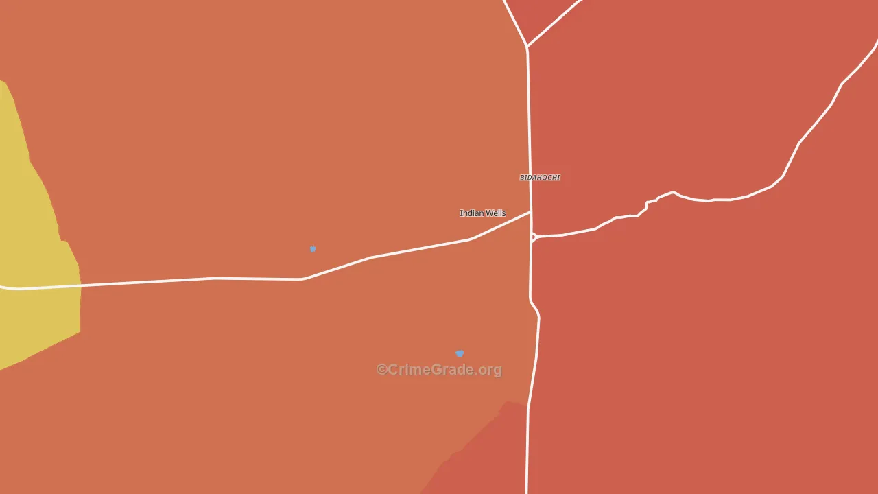 Indian Wells, AZ Map of Robbery Rates