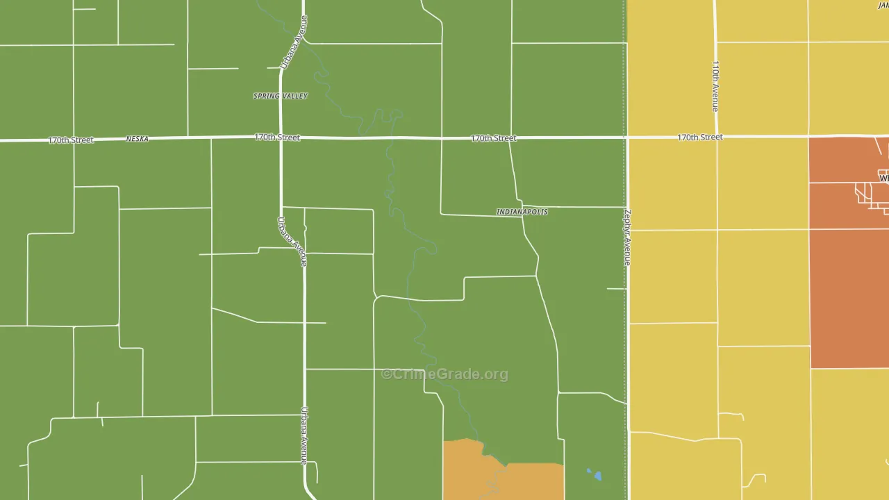 Indianapolis, IA Map of Robbery Rates