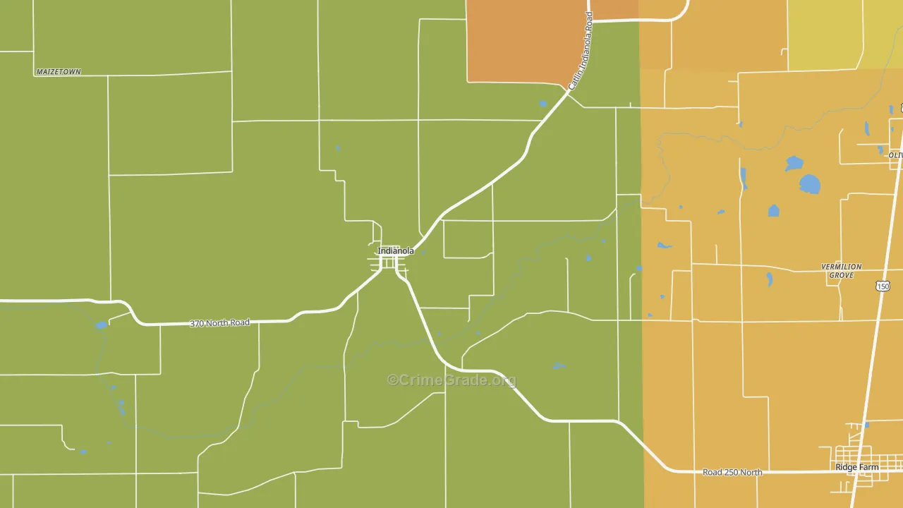Indianola, IL Map of Robbery Rates