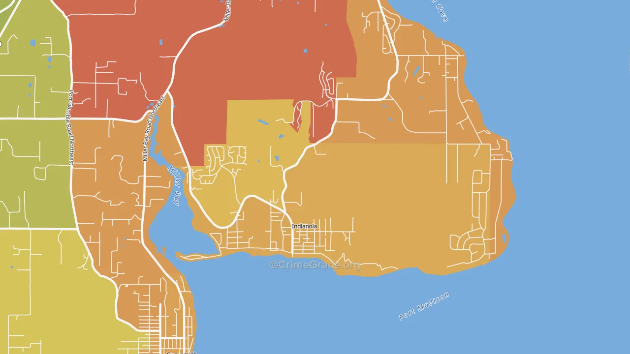 Indianola, WA Map of Robbery Rates