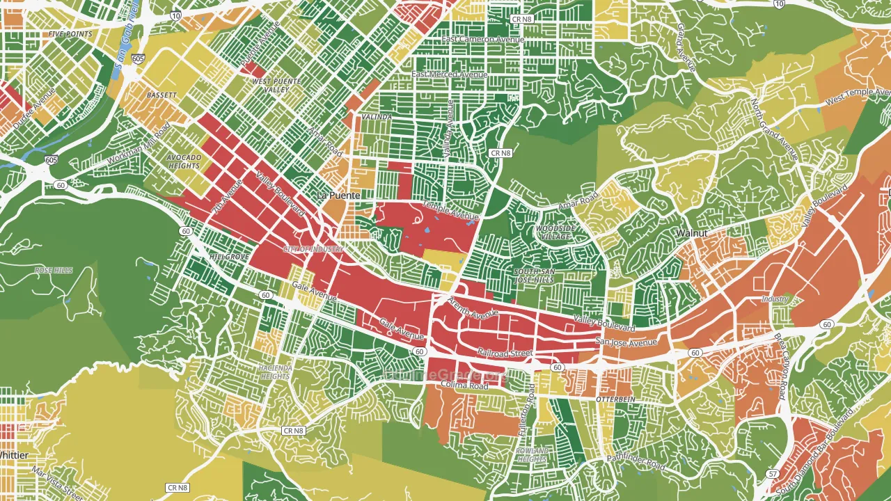 Industry, CA Map of Robbery Rates