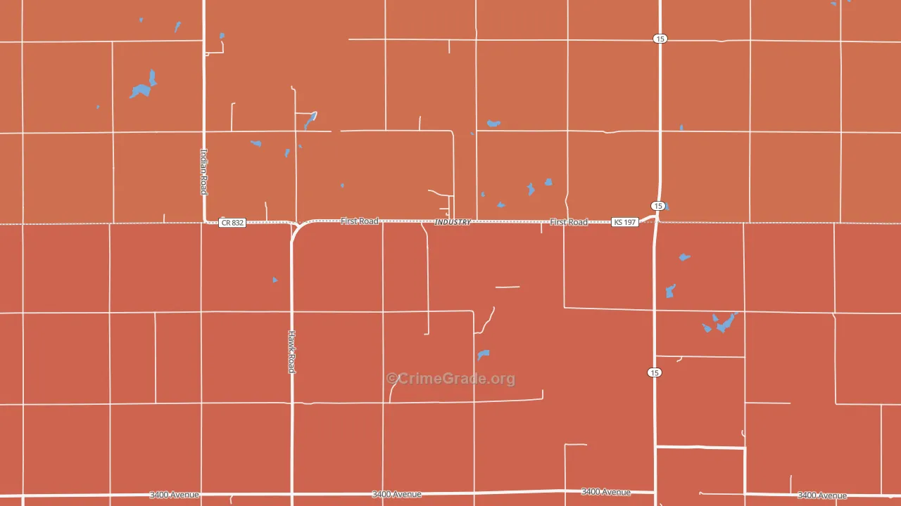 Industry, KS Map of Robbery Rates
