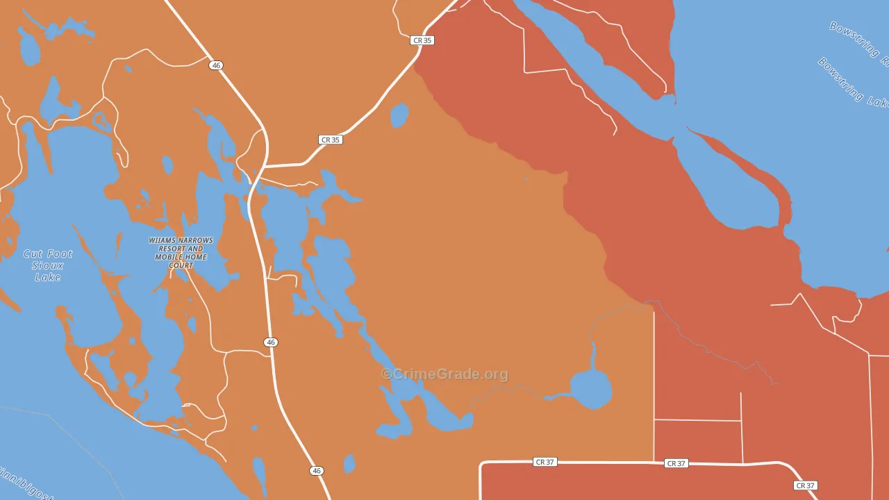 Inger, MN Map of Robbery Rates