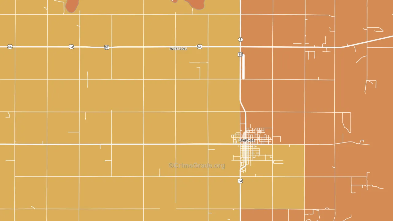 Ingersoll, OK Map of Robbery Rates