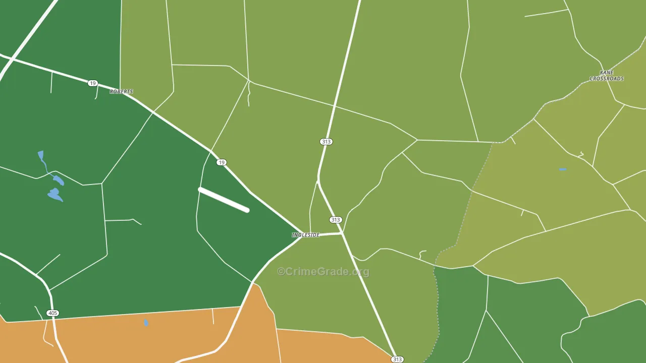 Ingleside, MD Map of Robbery Rates