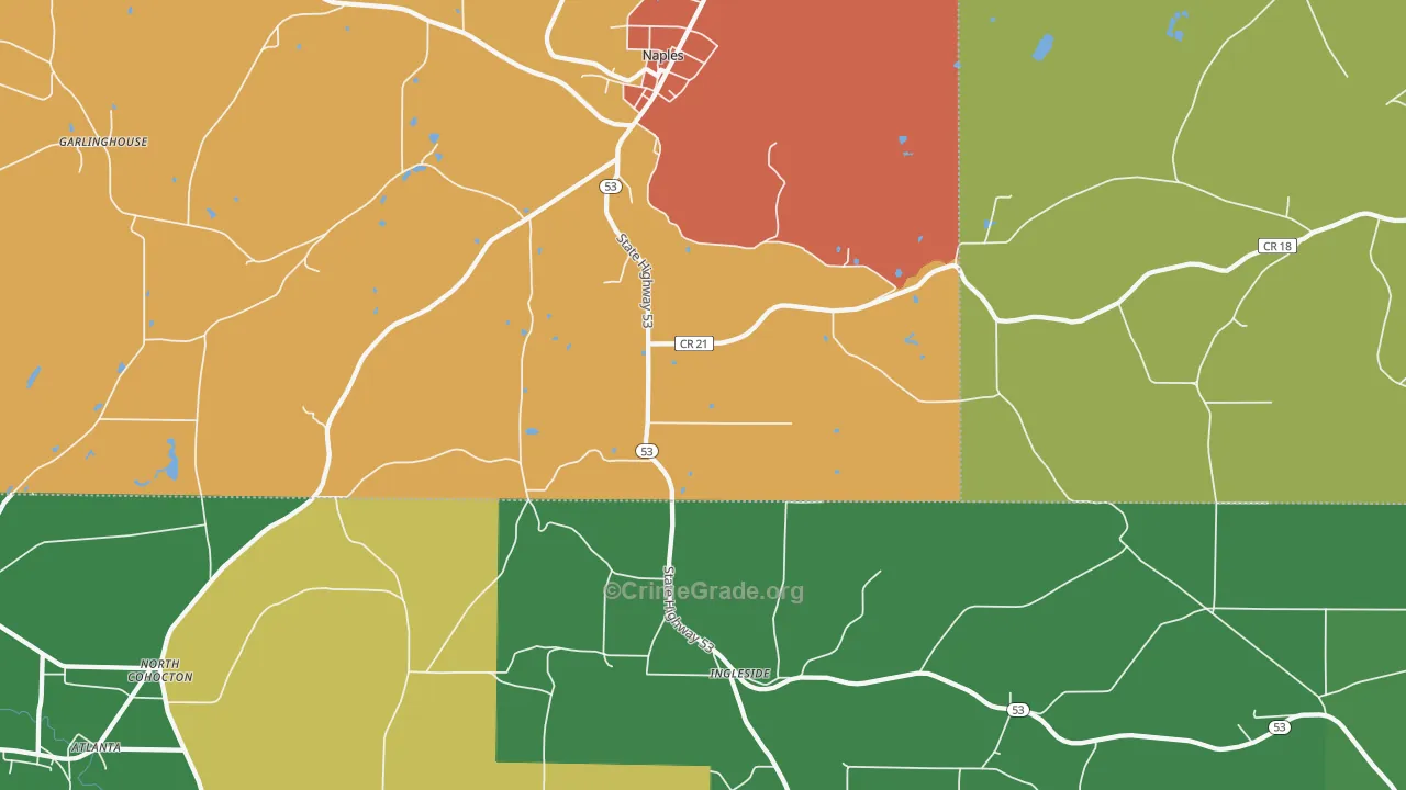 Ingleside, NY Map of Robbery Rates
