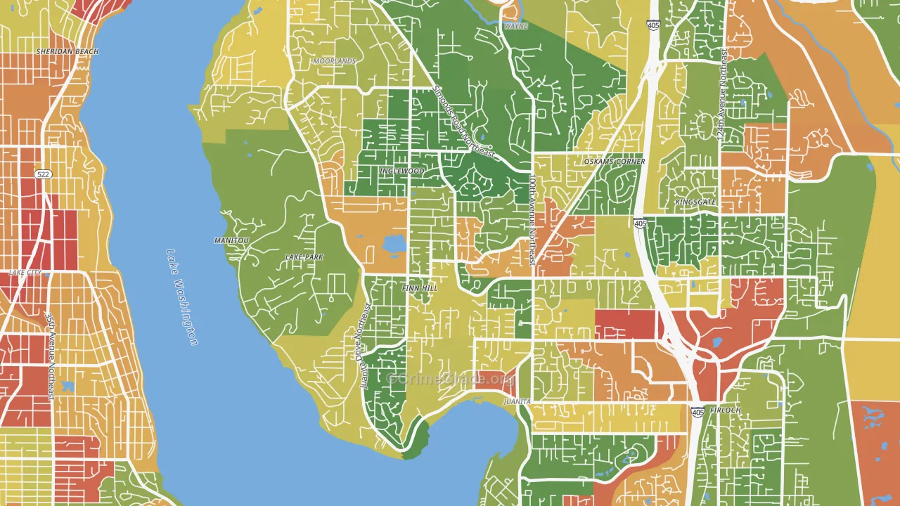 Inglewood-Finn Hill, WA Map of Robbery Rates