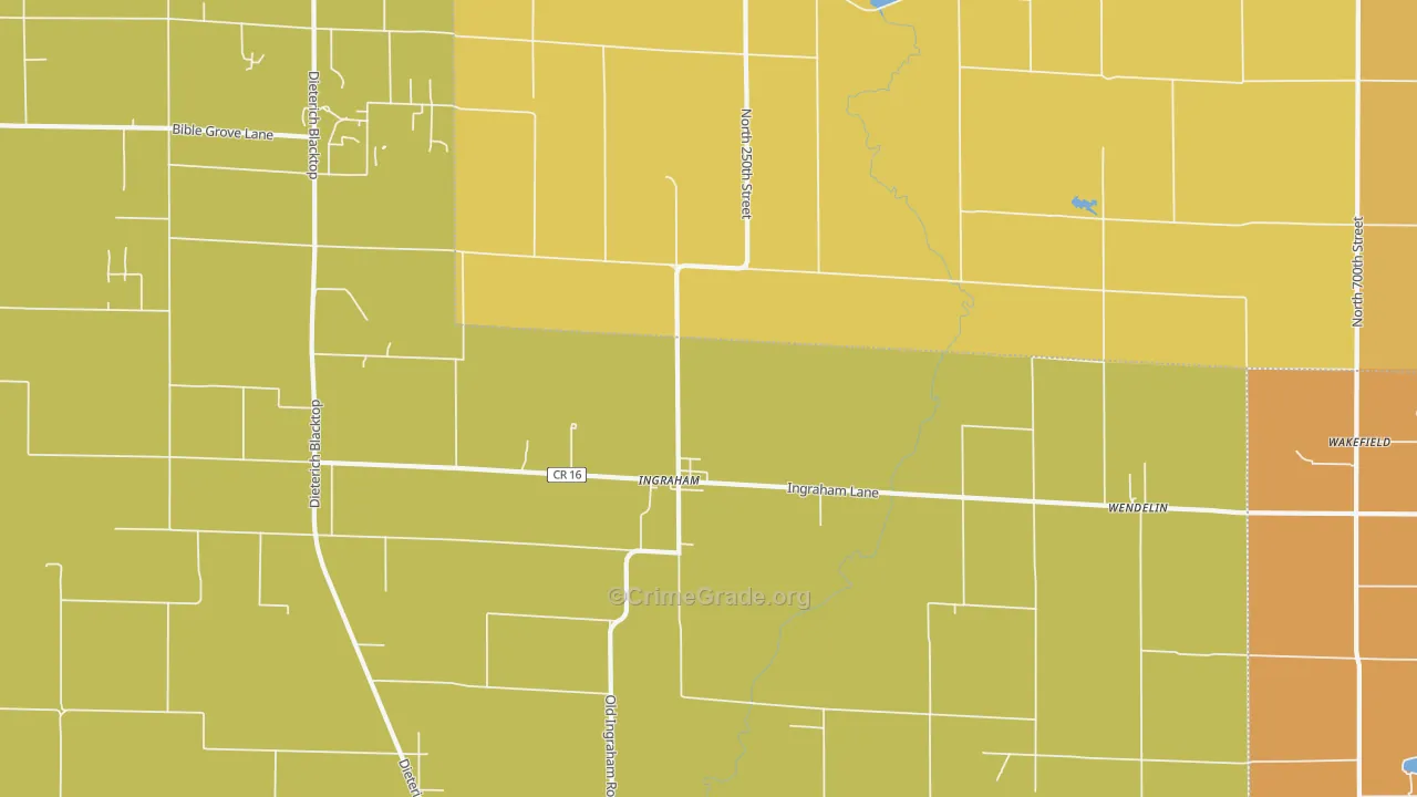 Ingraham, IL Map of Robbery Rates