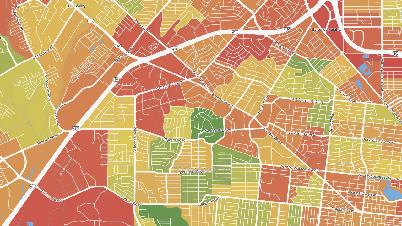 Ingram Hills, San Antonio, TX Map of Robbery Rates