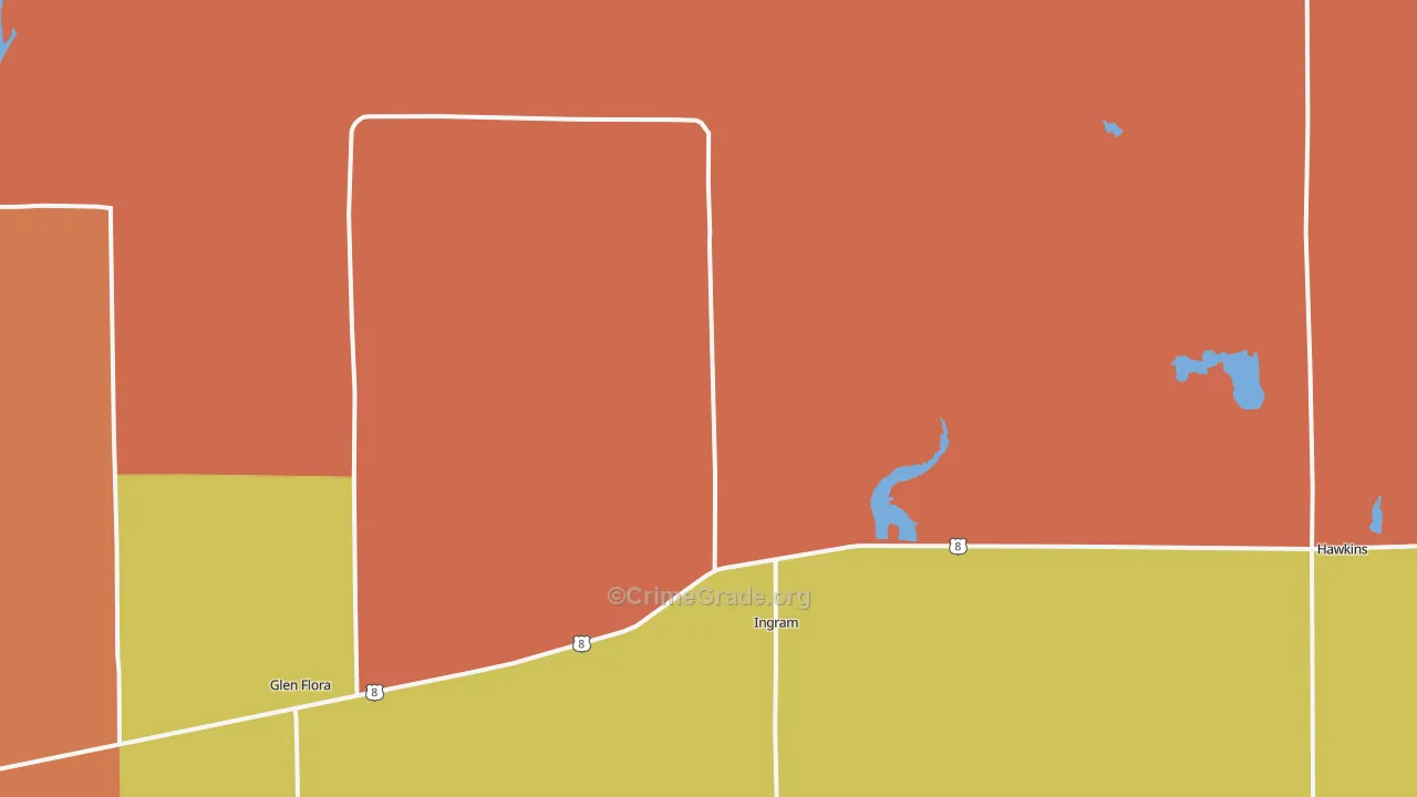 Ingram, WI Map of Robbery Rates