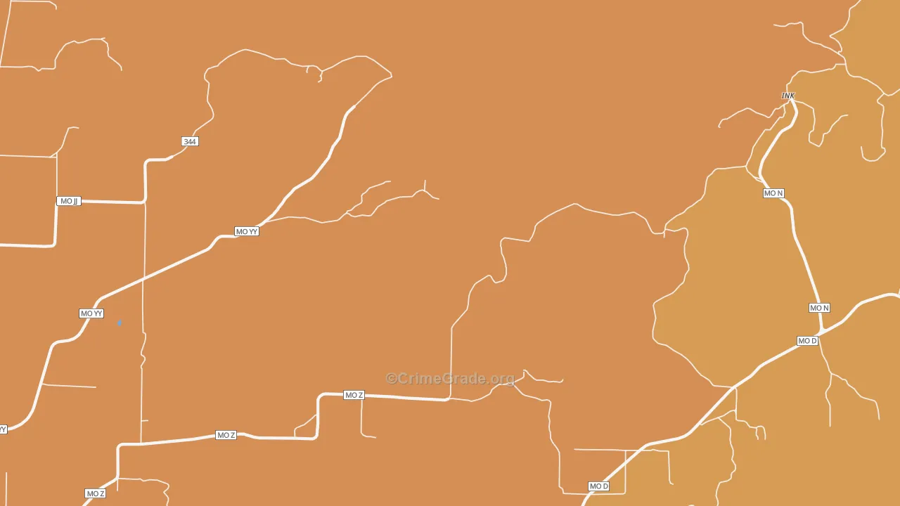 Ink, MO Map of Robbery Rates