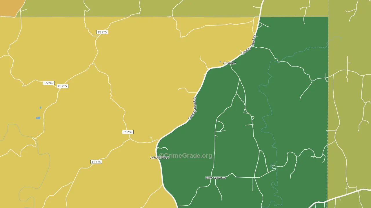 Inmanfield, AL Map of Robbery Rates