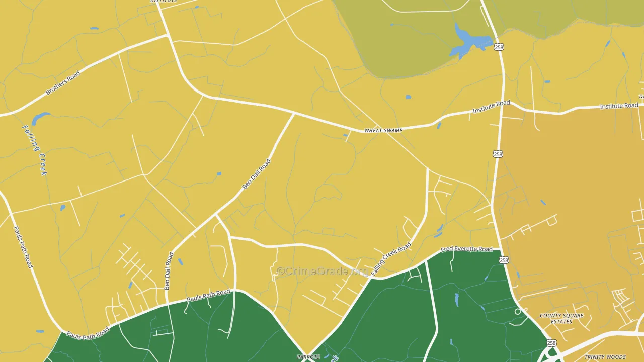 Institute, NC Map of Robbery Rates