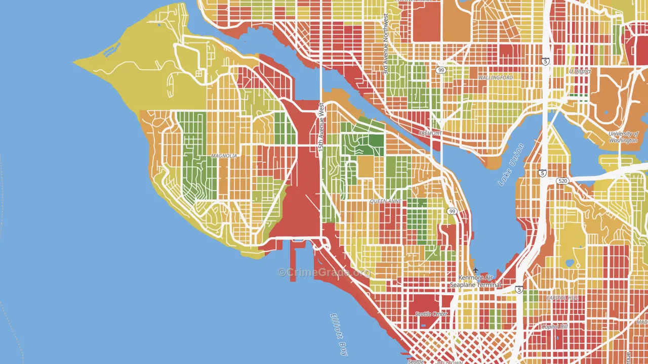 Interbay, Seattle, WA Map of Robbery Rates