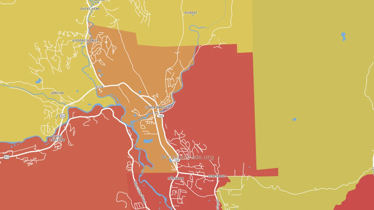Intervale, NH Map of Robbery Rates