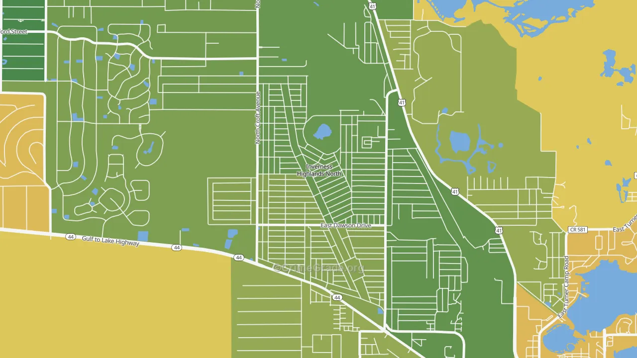 Inverness Highlands North, FL Map of Robbery Rates