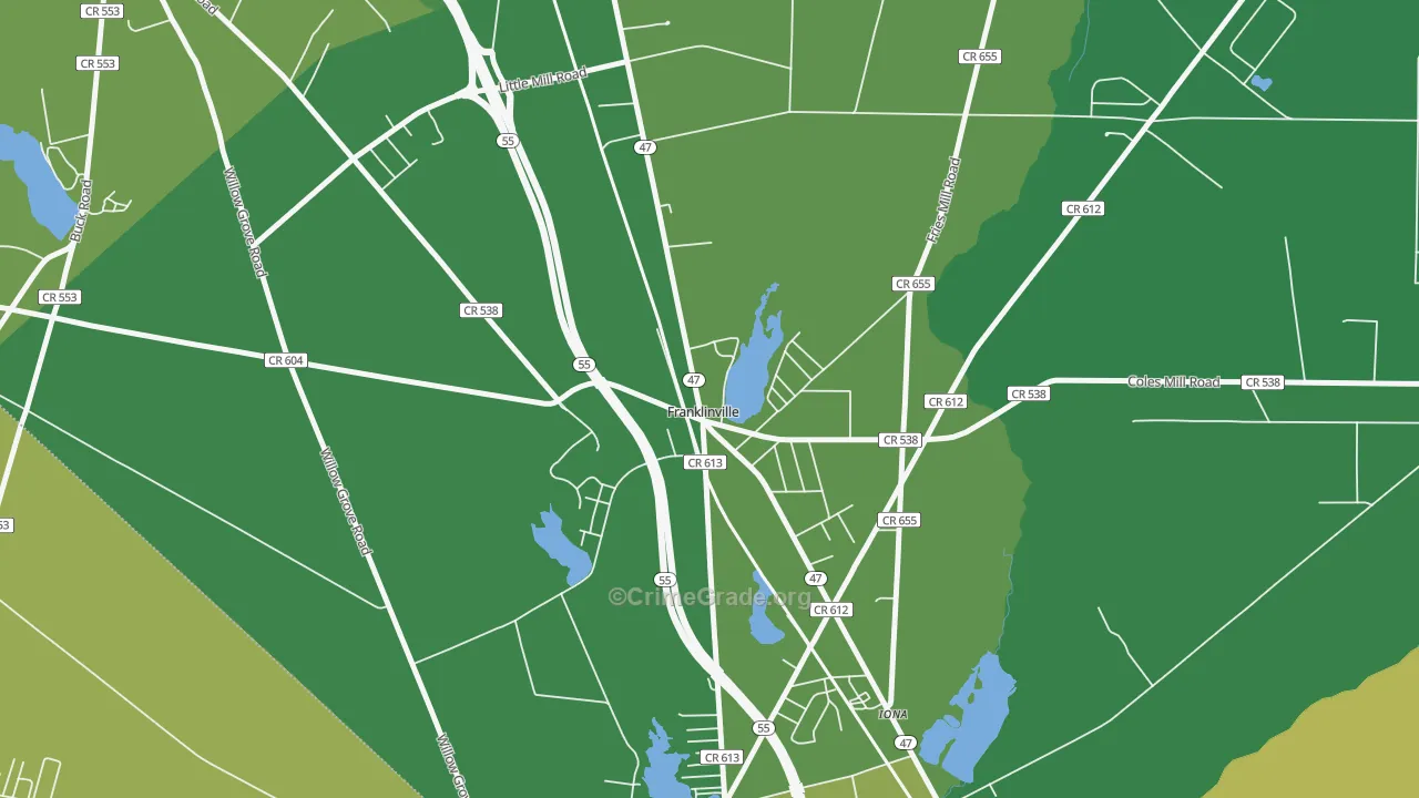 Iona, NJ Map of Robbery Rates