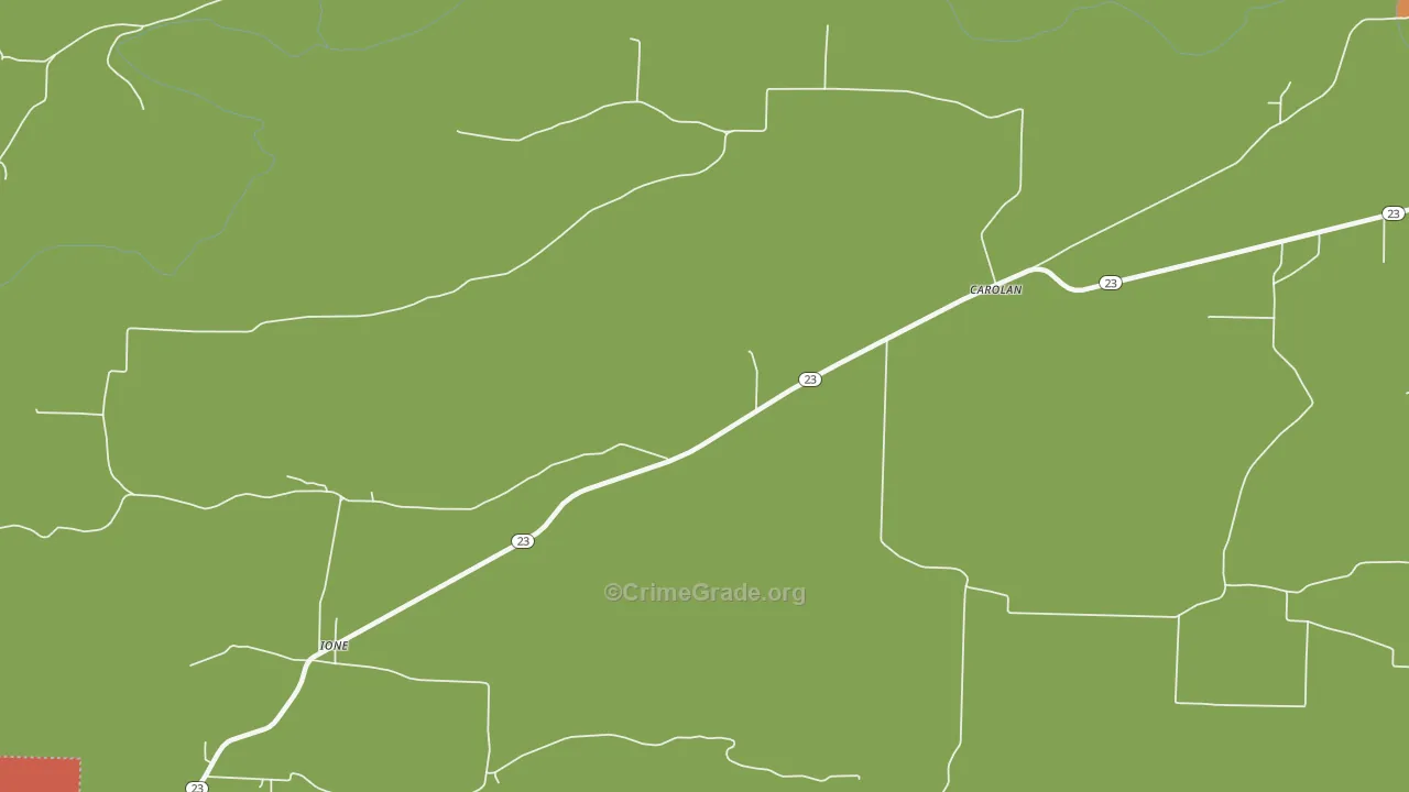 Ione, AR Map of Robbery Rates
