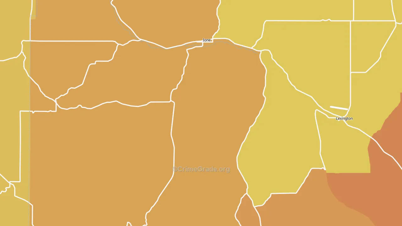 Ione, OR Map of Robbery Rates