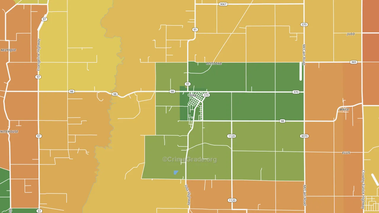 Iota, LA Map of Robbery Rates