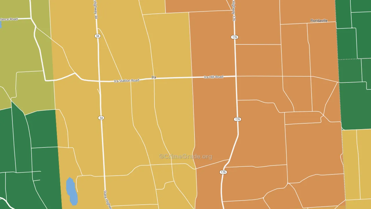 Ira, NY Map of Robbery Rates