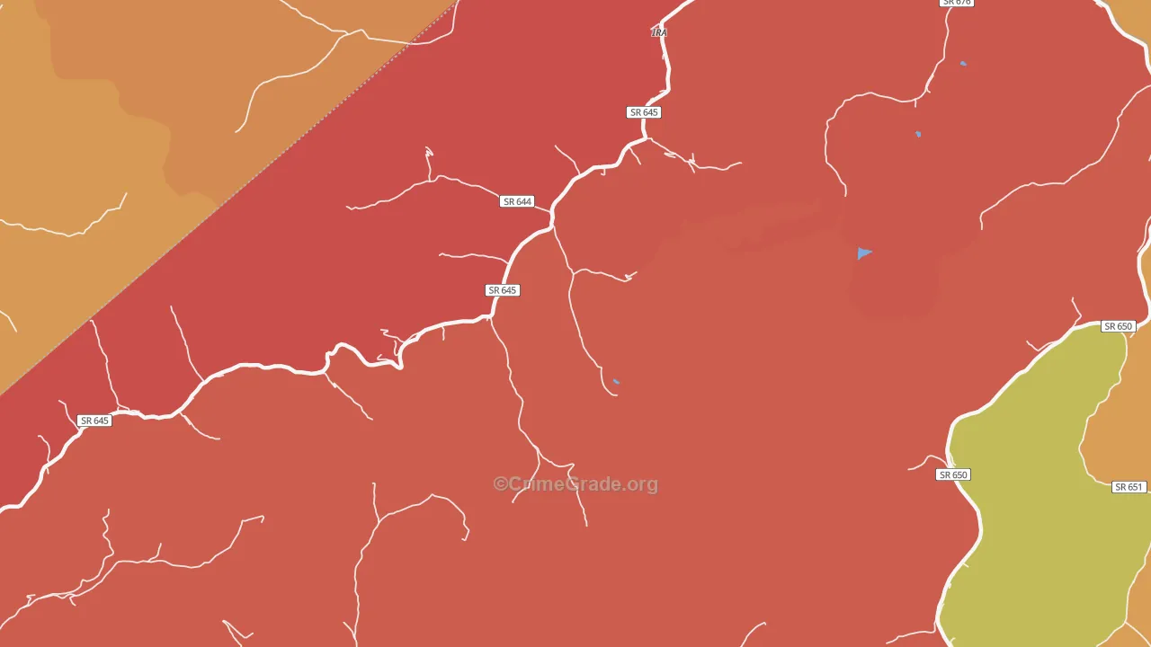 Ira, VA Map of Robbery Rates