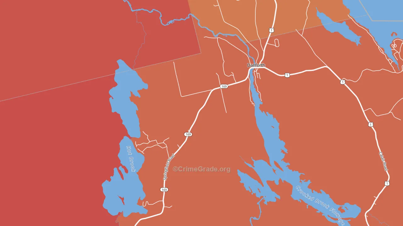 Irish Settlement, ME Map of Robbery Rates