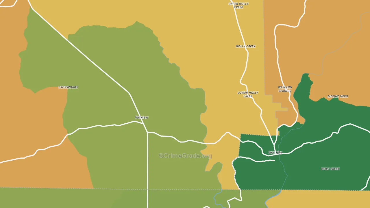 Iron City, TN Map of Robbery Rates