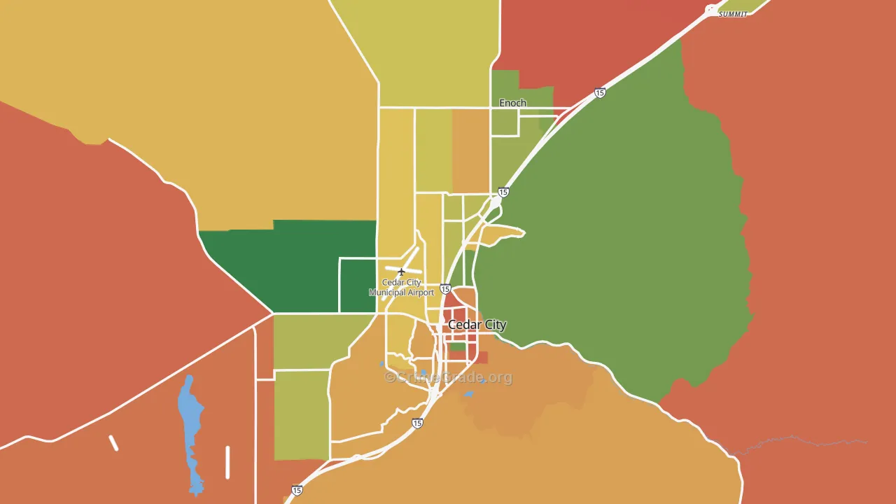 Iron County, UT Map of Robbery Rates
