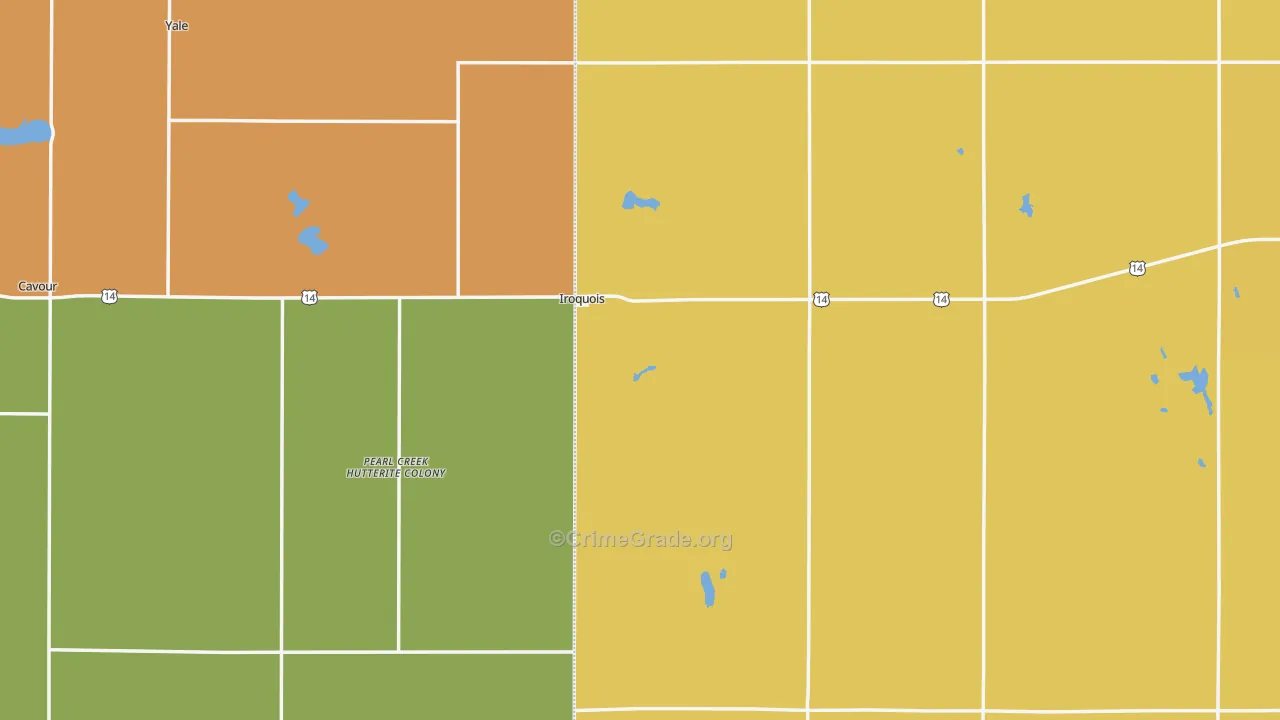 Iroquois, SD Map of Robbery Rates