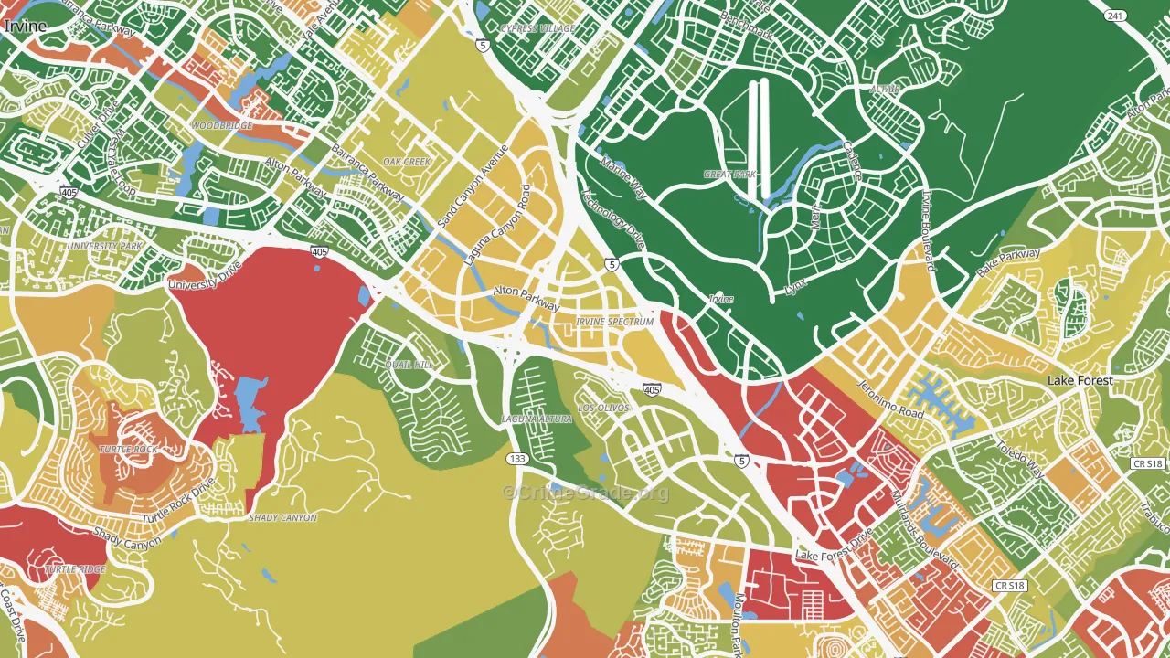 Irvine Health and Science Complex, Irvine, CA Map of Robbery Rates