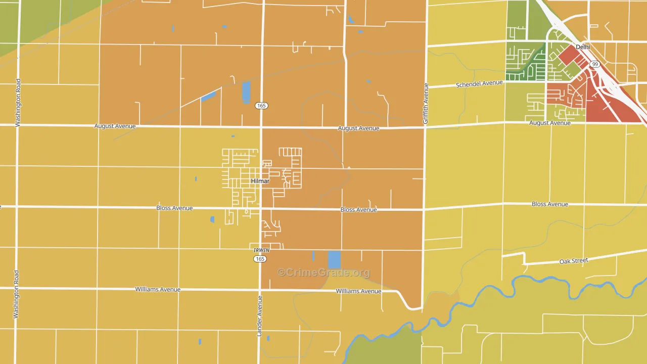 Irwin, CA Map of Robbery Rates