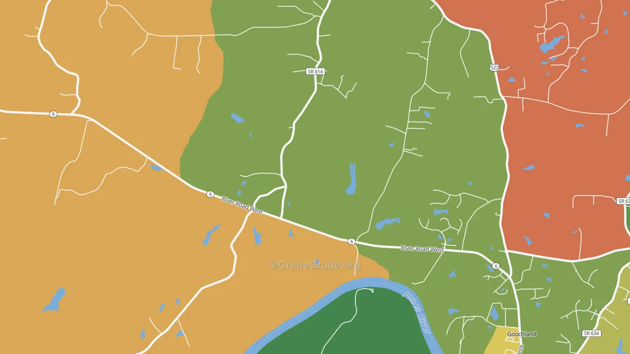 Irwin, VA Map of Robbery Rates