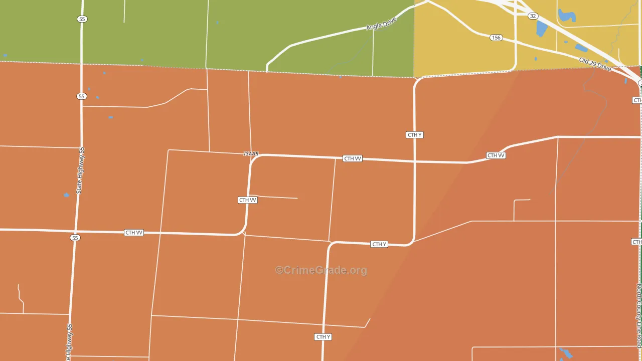 Isaar, WI Map of Robbery Rates