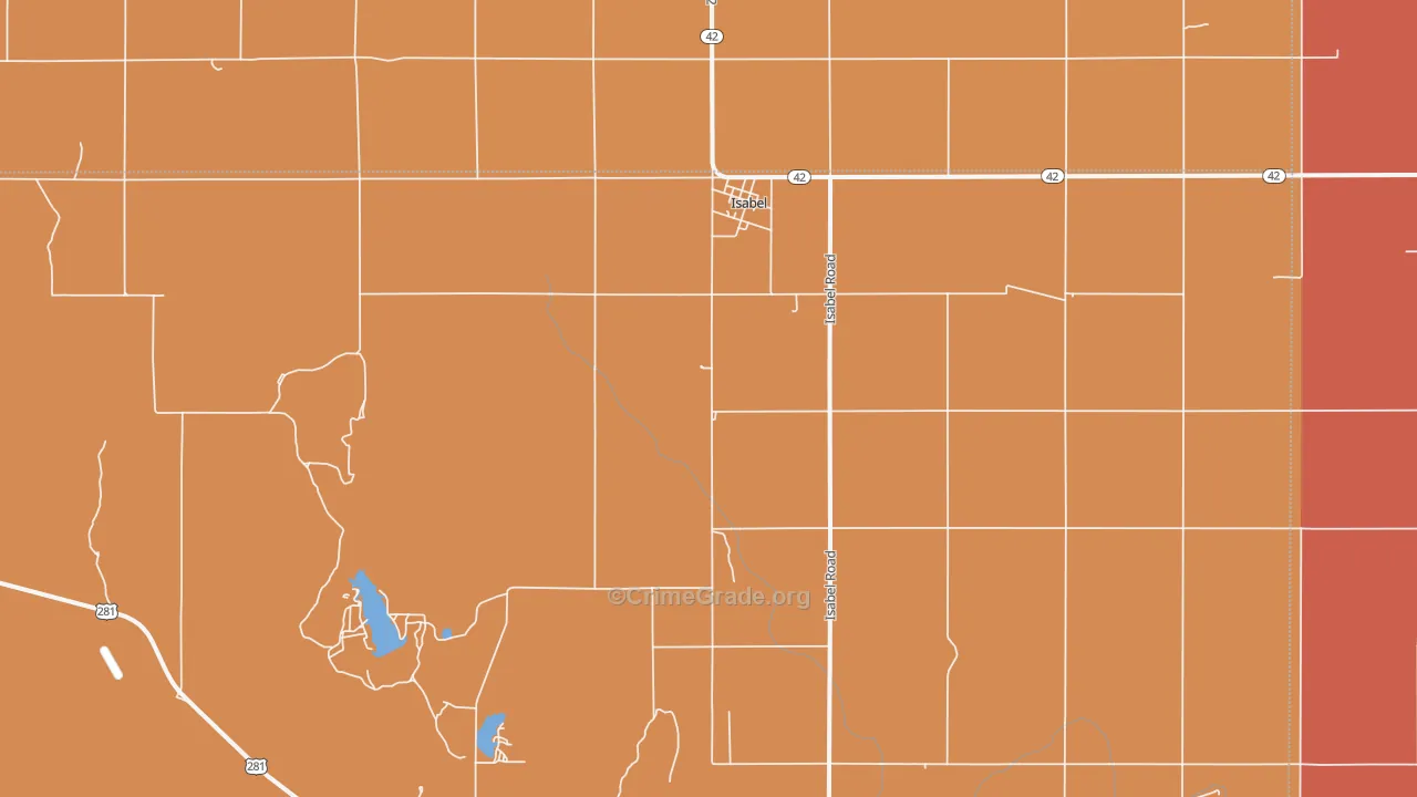 Isabel, KS Map of Robbery Rates