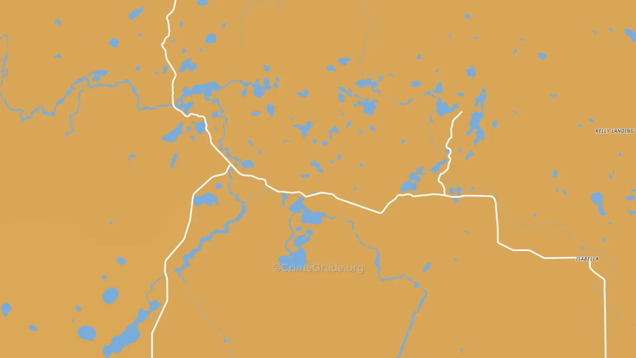 Isabella, MN Map of Robbery Rates