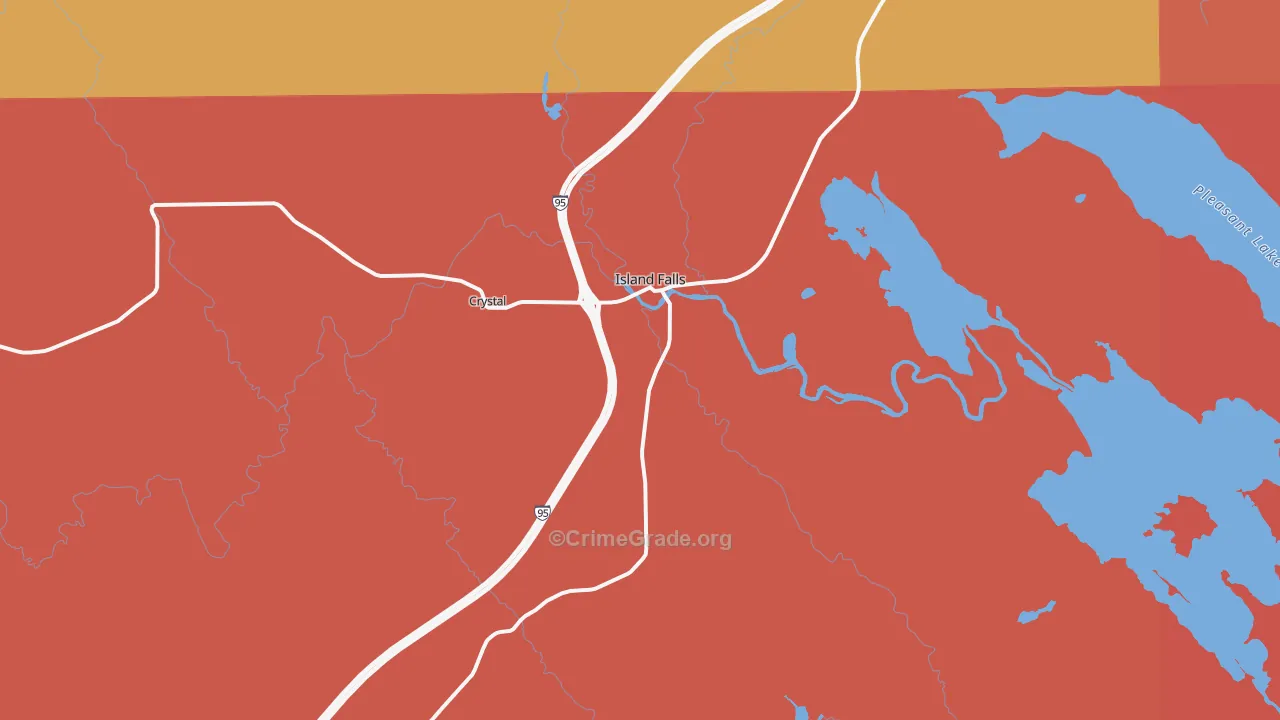 Island Falls, ME Map of Robbery Rates